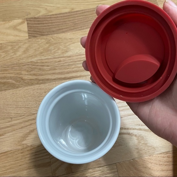 Merry Christmas Buffalo Plaid Ceramic Coffee Travel Mug NWT Silicone Lid - Picture 8 of 8